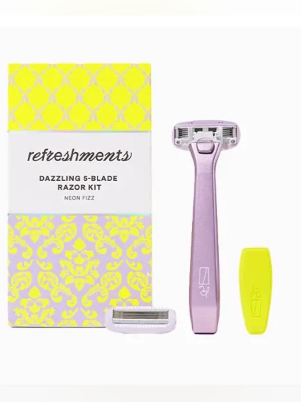 refreshments Dazzling 5-Blade Razor Kit in Neon Fizz